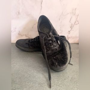 Vans Black Velvet Low Top Sneakers